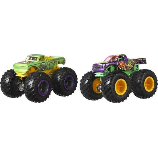 COCHE HOT WHEELS MONSTER TRUCKS. PACK DE DOS COCHES DE DEMOLICIÓN.ESCALA 1:64 - MODELOS SURTIDOS image 3