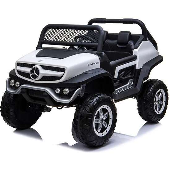 COCHE MERCEDES UNIMOG WHITE BATERIA 12V 128 X 86 X 84CM RUNRUNTOYS image 0