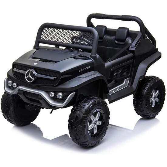 COCHE MERCEDES UNIMOG BLACK BATERIA 12V 128X86X84CM RUNRUNTOYS image 0