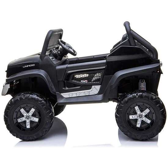 COCHE MERCEDES UNIMOG BLACK BATERIA 12V 128X86X84CM RUNRUNTOYS image 1