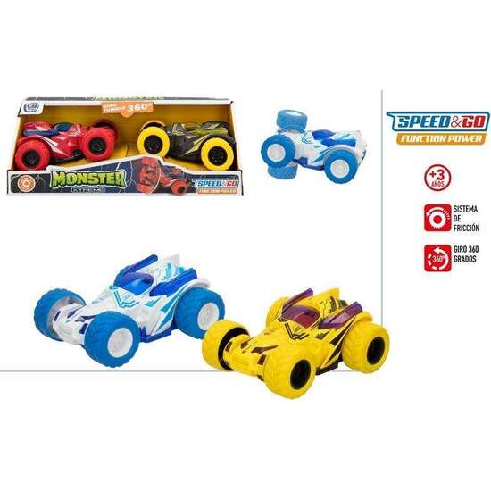 COCHES FRICCION VOLTERETAS SPEED&GO.GIRO 360 GRADOS PACK 2 COCHES. - MODELOS SURTIDOS image 1