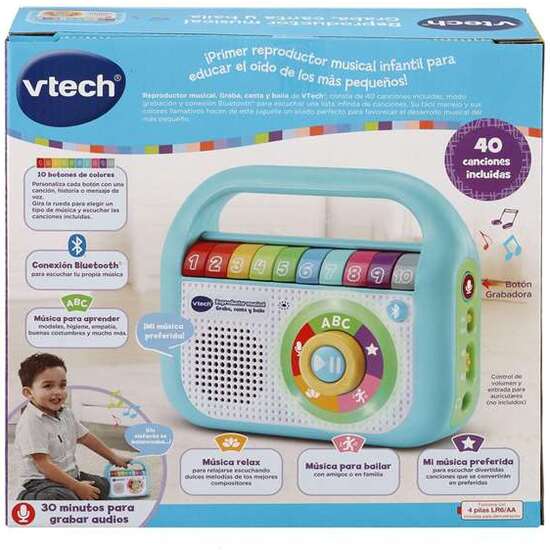 REPRODUCTOR MUSICAL GRABA, CANTA Y BAILA 40 CANCIONES, BLUETOOTH image 1