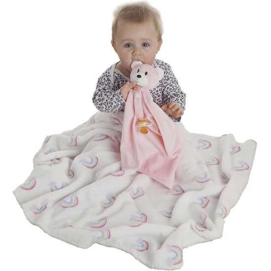 MANTA 90X75 CORAL 240GR.+DOU DOU 30CM ROSA/AZUL image 3