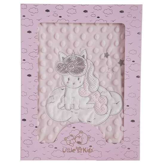 MANTA DOBLE CARA EN CAJA 100 X 75 UNICORNIO BORDADO image 0