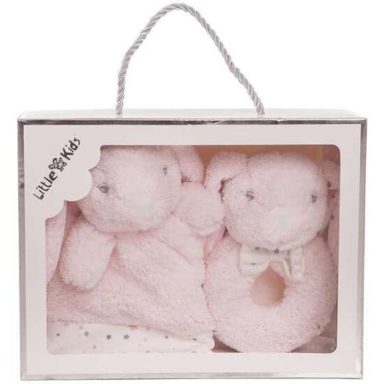 DOU-DOU 30X30 + SONAJERO 16 CM CONEJO ROSA CAJA image 0