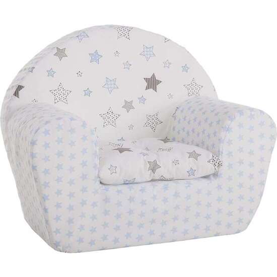 SILLON AZUL Y ESTRELLAS GRIS CON COJIN image 0