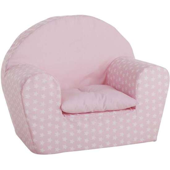 SILLON ROSA ESTRELLAS CON COJIN 44X34X53 CM image 0