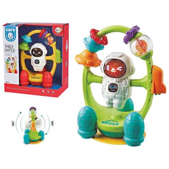 JUEGO ACTIVIDADES INFANTILES ASTRONAUTA CON VENTOSA, LUCES Y SONIDOS, GIRA 180º, 20X16CM image 0