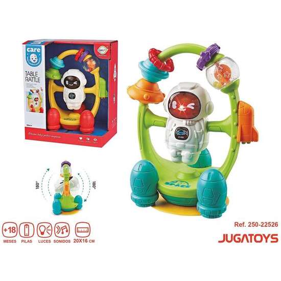 JUEGO ACTIVIDADES INFANTILES ASTRONAUTA CON VENTOSA, LUCES Y SONIDOS, GIRA 180º, 20X16CM image 1