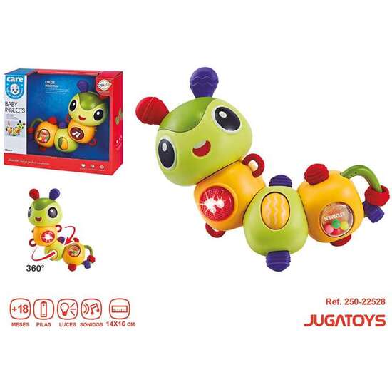 ORUGA ACTIVIDADES INFANTILES, CON LUCES Y SONIDOS, PUEDE GIRAR 360º, 14X16CM image 1