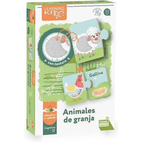 PUZZLE ANIMALES DE GRANJA. CON TELA SOBRE EL CUERPO DE LOS ANIMALES image 0