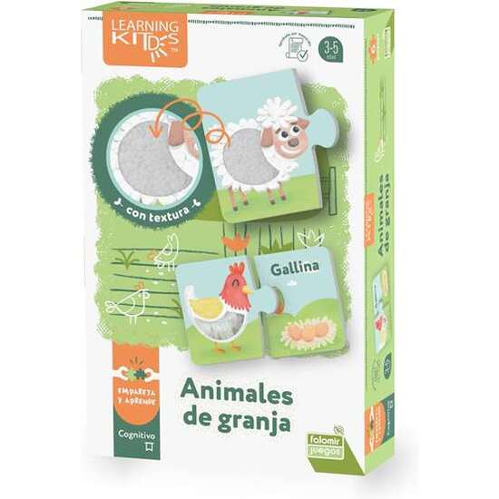PUZZLE ANIMALES DE GRANJA. CON TELA SOBRE EL CUERPO DE LOS ANIMALES image 1