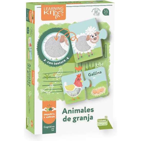 PUZZLE ANIMALES DE GRANJA. CON TELA SOBRE EL CUERPO DE LOS ANIMALES image 2