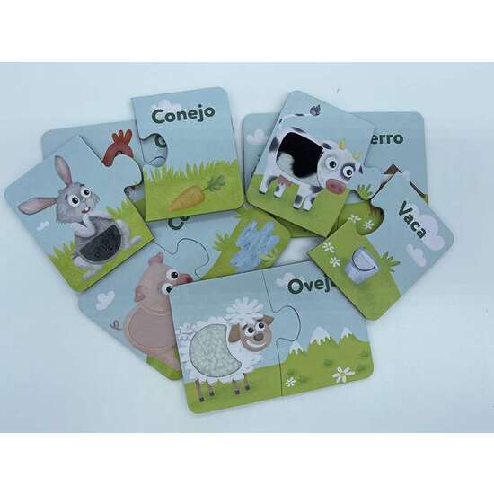 PUZZLE ANIMALES DE GRANJA. CON TELA SOBRE EL CUERPO DE LOS ANIMALES image 4