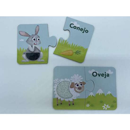 PUZZLE ANIMALES DE GRANJA. CON TELA SOBRE EL CUERPO DE LOS ANIMALES image 5