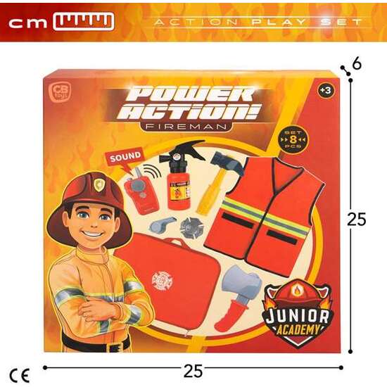 MOCHILA BOMBERO CON INSTRUMETOS ACTION POWER. 8 PIEZAS. image 3