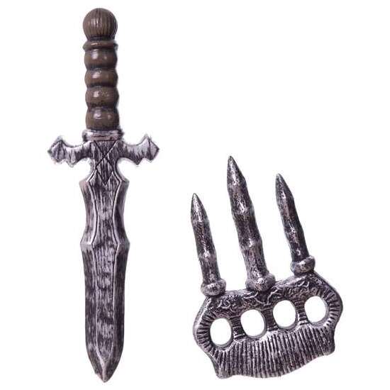 CONJUNTO DE ARMAS TENEBROSAS - PUÑAL: 33X10 Y GARRA 20X13 CM image 0