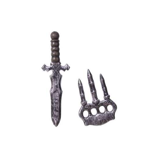 CONJUNTO DE ARMAS TENEBROSAS - PUÑAL: 33X10 Y GARRA 20X13 CM image 1
