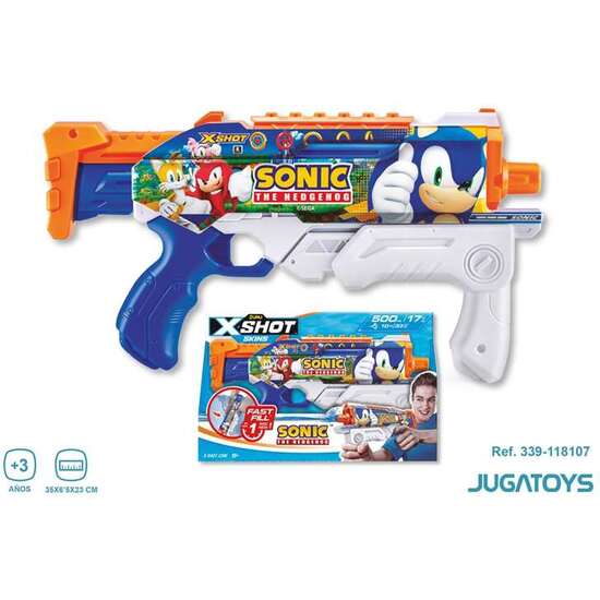 PISTOLA DE AGUA X-SHOT SONIC SKINS HYPERLOAD CARGA RÁPIDA, 35X65X23CM image 2