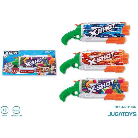 PISTOLA DE AGUA X-SHOT SKINS PUMP ACTION FAST-FILL, 49X18X6CM. - MODELOS SURTIDOS image 1