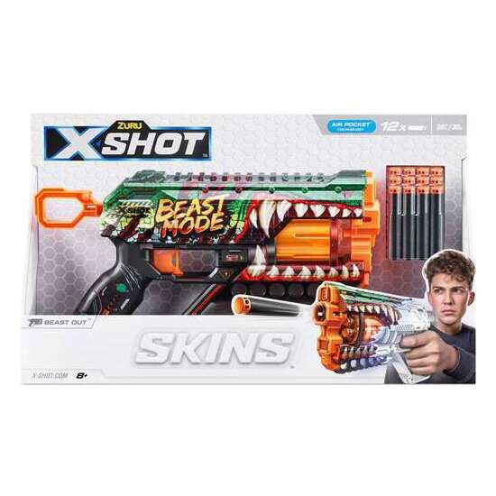 PISTOLA X-SHOT SKINS-GRIEFER, INCLUYE 12 DARDOS, 33X185X65CM. - MODELOS SURTIDOS image 1