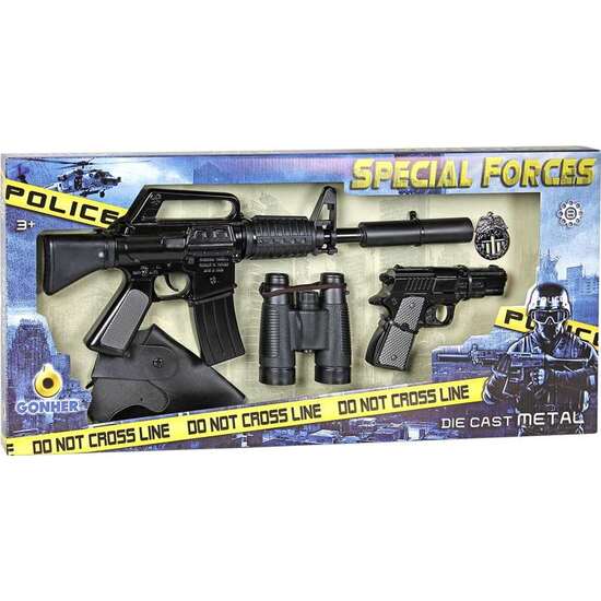 RIFLE ASALTO POLICIA CON 8 TIROS Y PISTOLA CON COMPLEMENTOS image 2