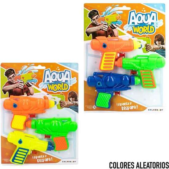 PISTOLA DE AGUA AQUA WORLD 19X3X25,5 CM PACK DE 3 PISTOLAS. - MODELOS SURTIDOS image 3