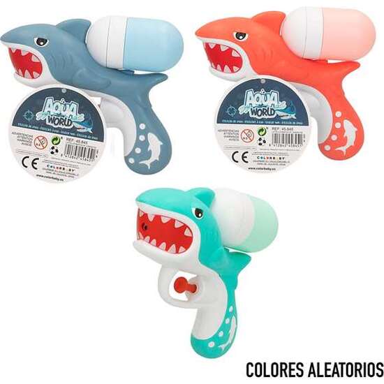 PISTOLA DE AGUA TIBURON 13 CM AQUA WORLD 3 MOD SDOS EXP. 12 PIEZAS - MODELOS SURTIDOS image 0