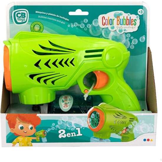 PISTOLA DE POMPAS ELECTRICA COLOR BUBBLES CON RECAMBIO DE 150 ML DE JABON image 0