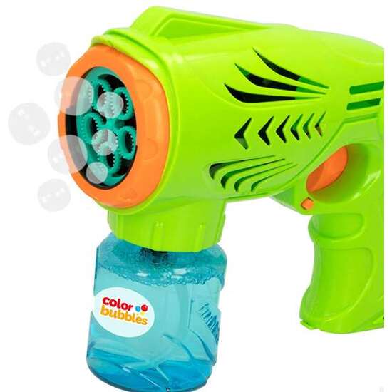 PISTOLA DE POMPAS ELECTRICA COLOR BUBBLES CON RECAMBIO DE 150 ML DE JABON image 2