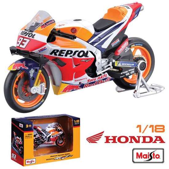 MOTO REPSOL HONDA RC213V MOTOGP MARQUEZ ESCALA 1:18 EXP 12 PIEZAS. image 0