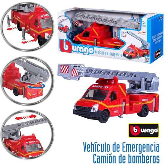 VEHICULO DE EMERCANCIAS CAMION DE BOMBEROS ESCALA 1:50 BURAGO image 2