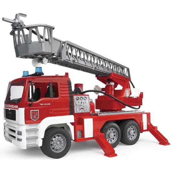 CAMION BOMBEROS MAN TGA CON ESCALERA LUZ Y SONIDO 47X17X24 CM image 0