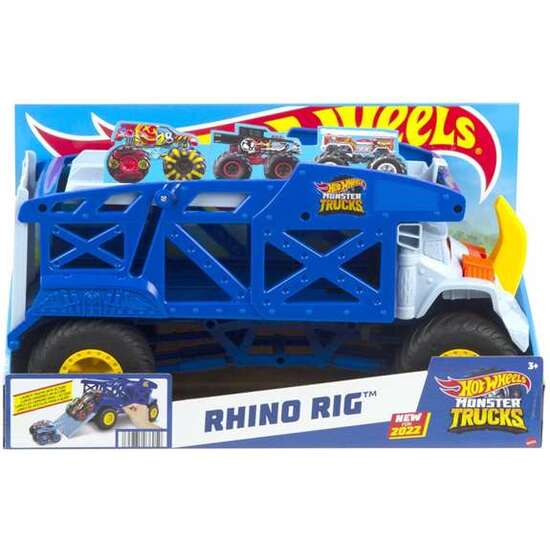 CAMION DE TRANSPORTE HOT WHEELS MONSTER TRUCKS RINO. ESCALA 1:64 image 2