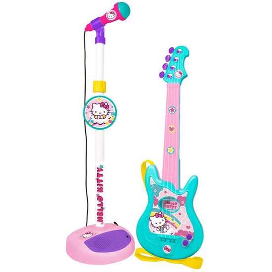 CONJUNTO GUITARRA Y MICRO HELLO KITTY image 0