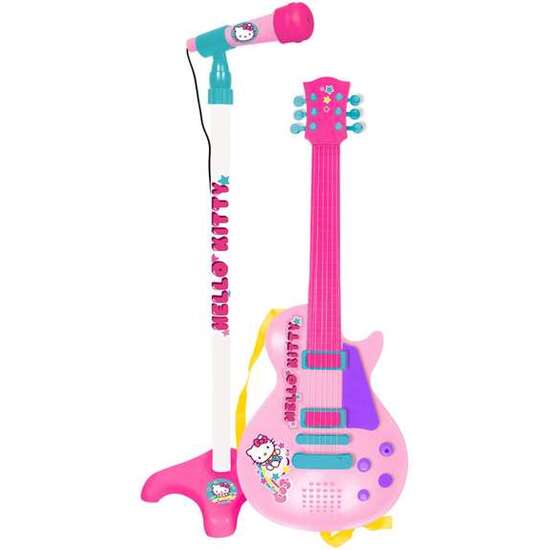 GUITARRA HELLO KITTY ELECTRONICA CON MICRO image 0