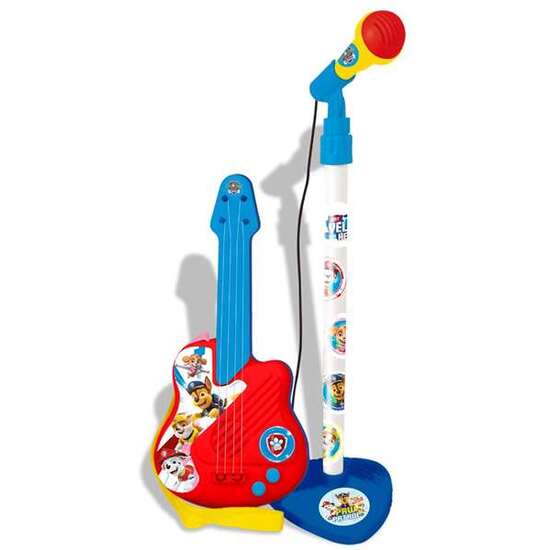 GUITARRA Y MICROFONO DE PIE PAW PATROL CON AMPLIFICADOR (ALTURA REGULABLE) 60X30X17 CM image 0