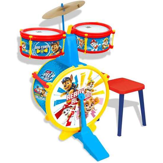 BATERIA SENCILLA PAW PATROL CON BANQUETA 55X36X38 CM image 0