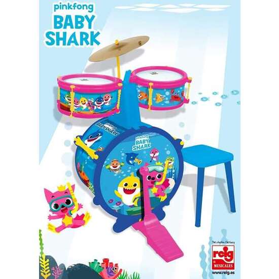 BATERIA SENCILLA C/BANQUETA BABY SHARK image 1