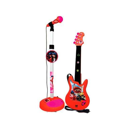 MICROFONO DE PIE CON AMPLIFICADOR Y GUITARRA LADY BUG image 0