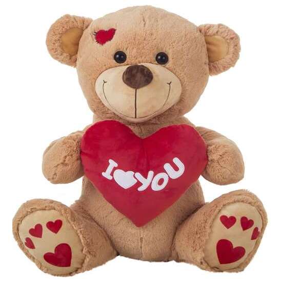 PELUCHE OSO C/CORAZÓN LOVE HUELLAS 55CM. image 0