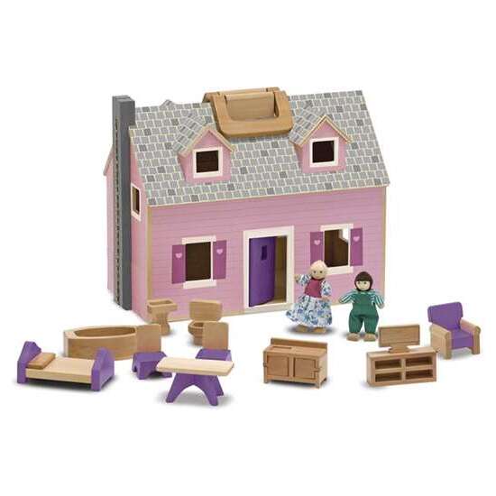 CASA DE MUÑECAS DE MADERA MELISSA & DOUG PLEGABLE Y PORTÁTIL 35X26X20 CM image 0