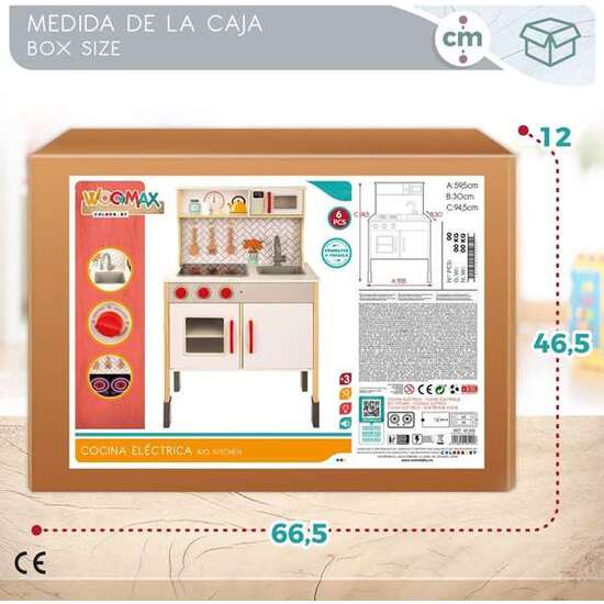 COCINA DE MADERA ELÉCTRICA WOOMAX 59,5X30X94,5 CM image 5