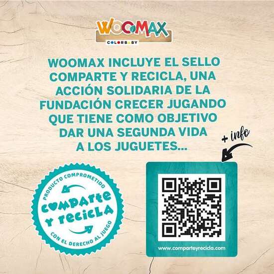 TREN FANTASÍA DE MADERA WOOMAX 14 PIEZAS. image 1