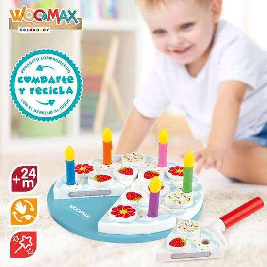 TARTA DE CUMPLEAÑOS DE MADERA 26 PIEZAS WOOMAX image 2