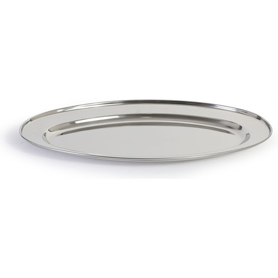 INOX STEEL OVAL TRAY 35CM image 1