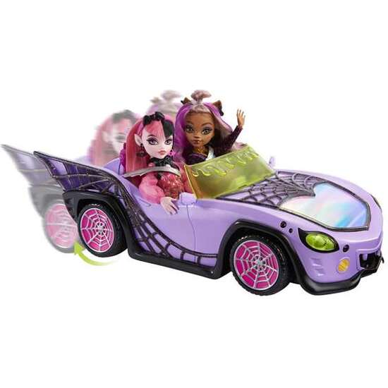 COCHE GHOUL MONSTER HIGH CON CAPACIDAD PARA 4 MUÑECAS MONSTER HIGH, INCLUYE MASCOTA FANTASMAL image 0