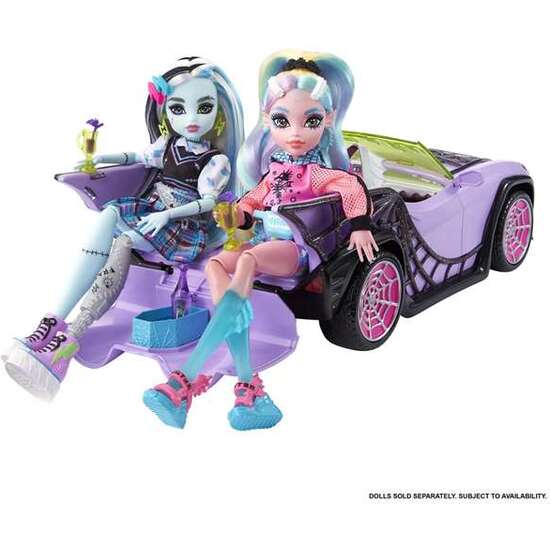 COCHE GHOUL MONSTER HIGH CON CAPACIDAD PARA 4 MUÑECAS MONSTER HIGH, INCLUYE MASCOTA FANTASMAL image 2