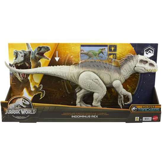 FIGURA DINOSAURIO JURASSIC WORLD REX INDOMINUS CAMÚFLATE Y DEVORA 53 CM CON SONIDOS image 0