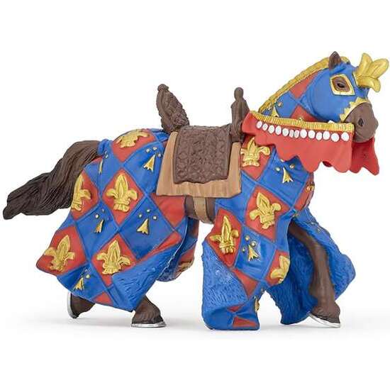 FIGURA CABALLO FLOR DE LIS AZUL 15X6X9CM image 0